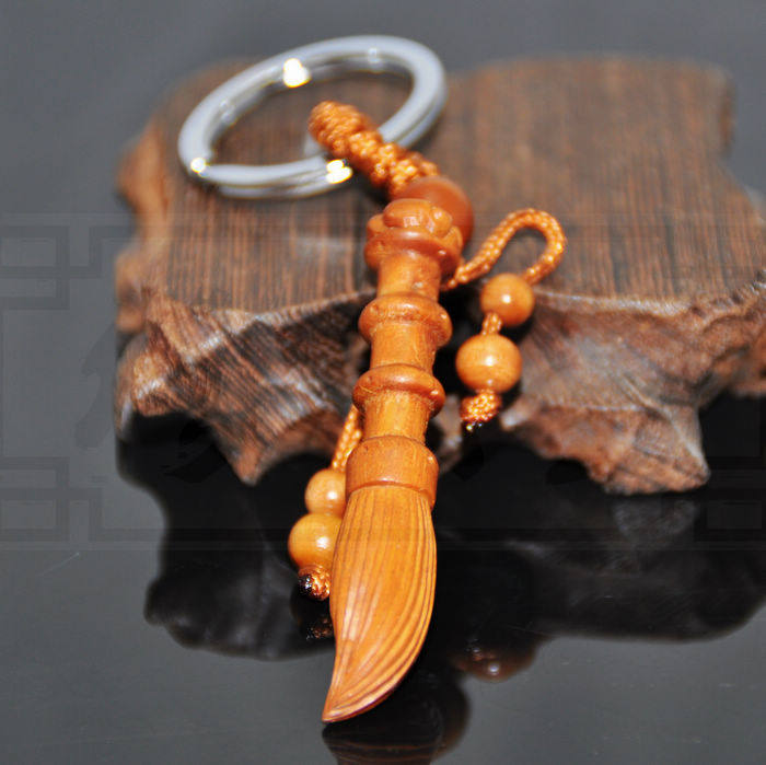 修明堂 肥城桃木如意文昌笔钥匙扣 增智助考旺学业 金榜题名贵人