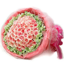 Diamond special Diana pink rose 99 birthday bouquet Shanghai flowers express delivery flower order