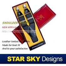 200 pounds of fat people with ● Xingcao ● Korean version of Mr. Fashion retro mens suspender belt belt 3 clip BD1111