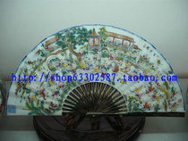 Jingdezhen ceramic folk master Baizi Wang Rongjuan hand-painted pink porcelain fan "Baizi Picture"