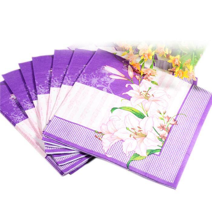 Qing 51 Manufacturer Direct Marketing Mixed Batch) Colorful Napkin Printed Paper Towel Purple Thyme Wedding Drape Paper Towel Paper