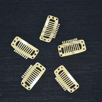 Male and female hair reissued real hair hair block hair wig stainless steel hairclip