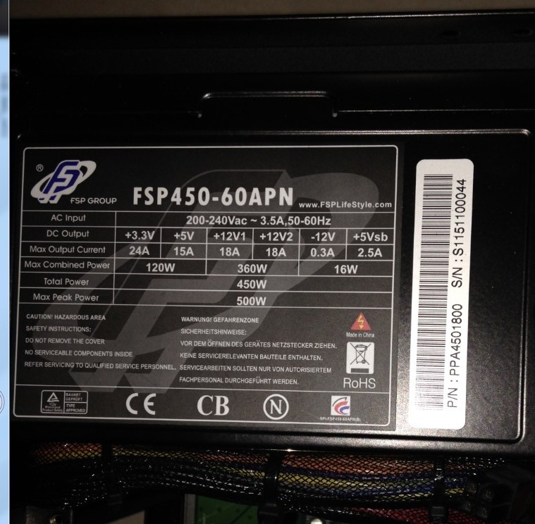 FSP450 - 60APN 60EPN Desktop Power supply rated 450W silent