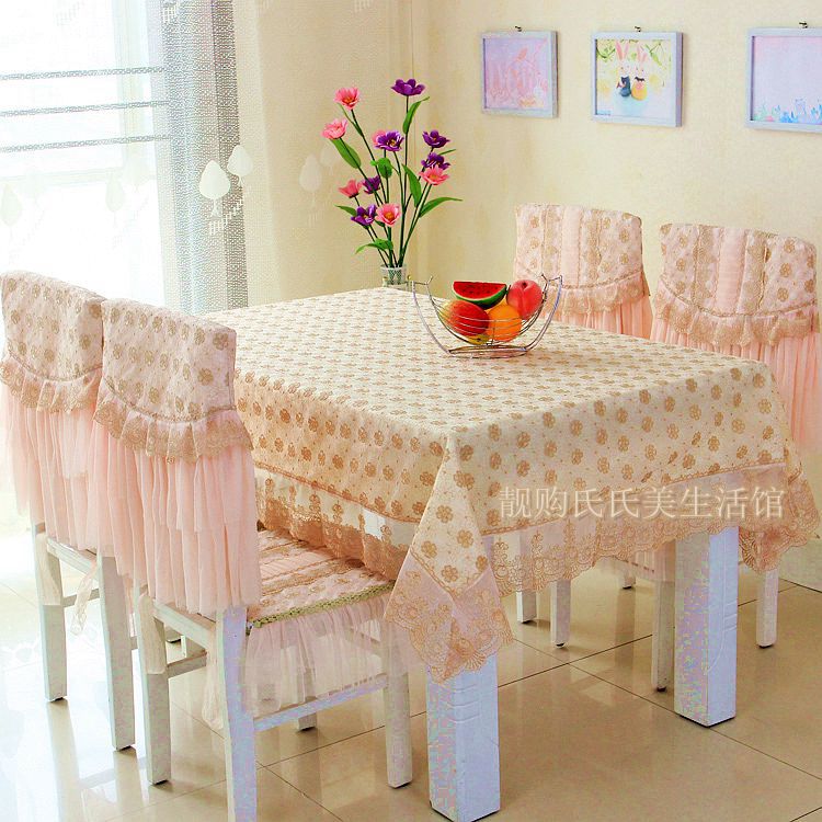 Table Cloth Chair Cover Cloth Art Suit Eu Style Extravagant Lace Table Chair Cushion Tea Table Cloth Gold Embroidered Romantic