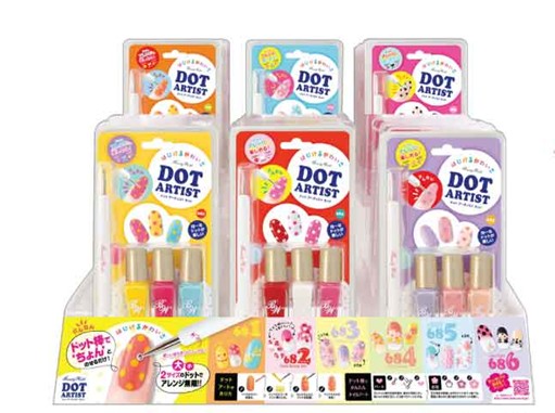 包邮！日本㊣Dot Artist 3瓶指甲油/送波点棒波点套装6款