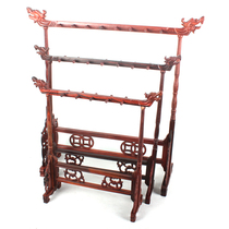 Haolin Xuan red sour branches old mahogany faucet pen holder brush pen hanging study Four Treasures wood carvings large and medium have