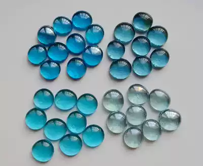 200 blue Mediterranean glass flat beads crystal stone goldfish bowl decorative stone spike
