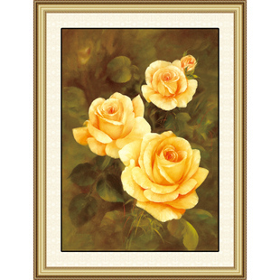 3D cross-stitch living room painting new first love rose monopoly