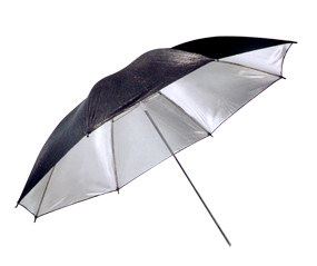 Single-layer reflective umbrella flash with reflective umbrella to increase the light inside silver outside black 33