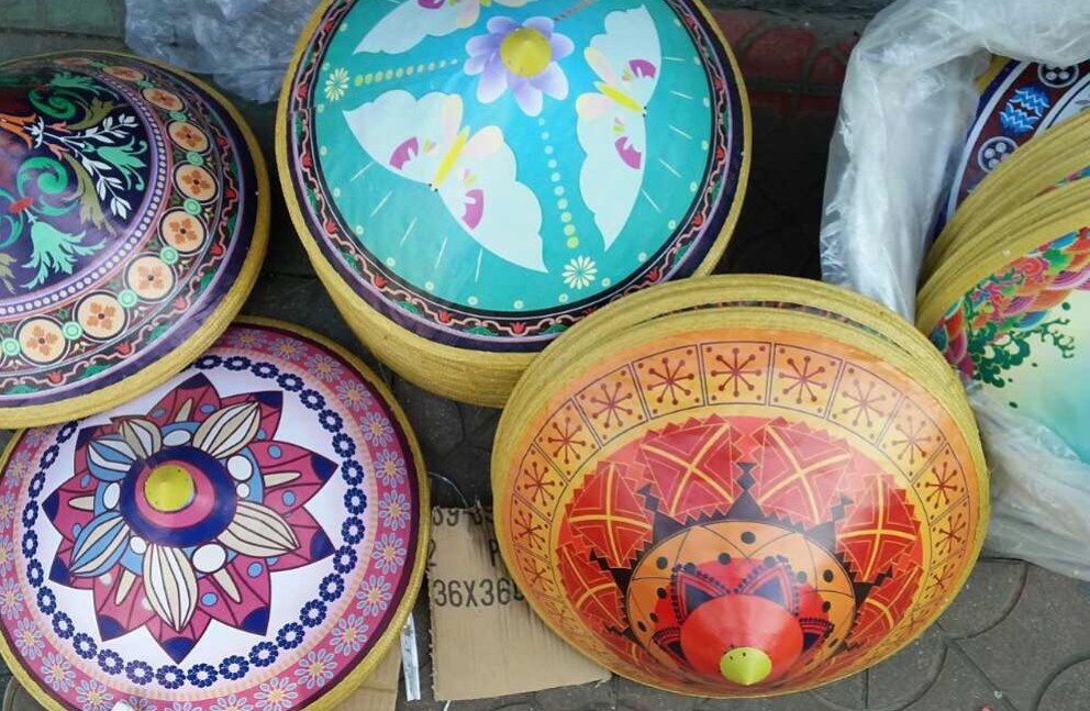 Bamboo hat dance with bamboo sunshade rainproof hat sun fishing hat performance hat stage props performance props