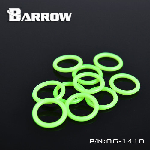 Barrow G1/4 通用 水冷 夜光绿色硅胶圈 10只装 O型圈 OG-1410