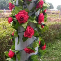 Simulation flower plastic fake flower rattan decoration living room dining table Rose rattan decoration furniture Hotel creative ornaments dried flowers