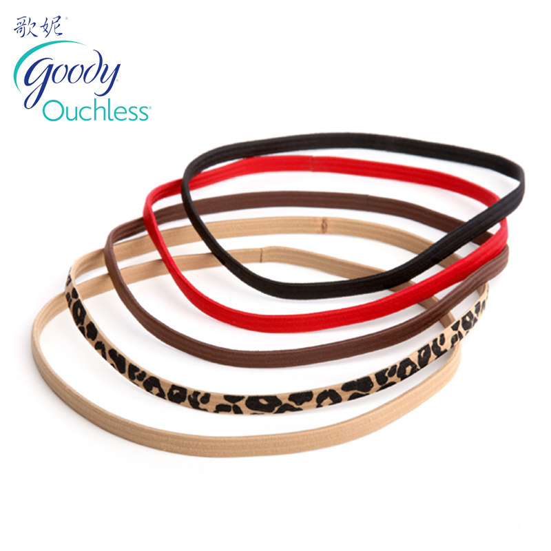 进口新款 美国Goody歌妮发饰 发带 柔韧运动瑜伽 头带 发绳 5条装