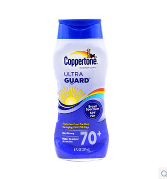 美国代购coppertone水宝宝防晒霜SPF70 晒不黑防晒霜237ml