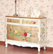 Antique furniture pastoral furniture hand-painted furniture locker storage cabinet shoe cabinet two bucket double door cabinet tooth white plum blossom