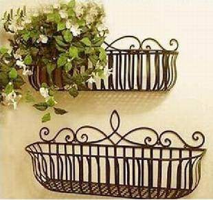 Deficit in the Eurostyle Iron Art Flower Shelf Hanging Basket Garden Style Flower Basket Wall-mounted Shelf Special Price