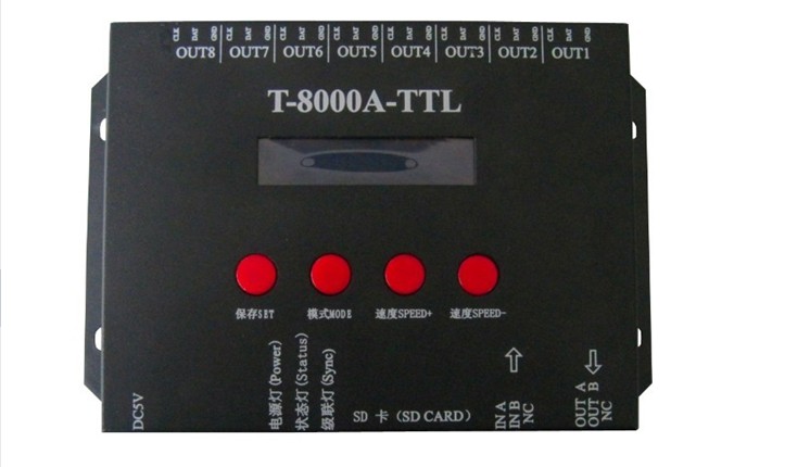 T-8000 full-rehearsal controller WS2812B controller SD card illusion color controller