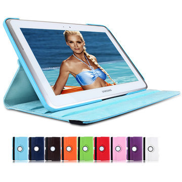 Suitable for Samsung Tab 10.1 Gt-P600/P605/T715/T815C/T555C Protective Case Leather Case 360 Rotation Support T700/T805C Tablet Ultra-Thin Stand Shell