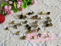  Handmade FABRIC DIY PATCHWORK MATERIAL BRONZE SILVER DOUBLE-SIDED RIVETS DIAMETER 6MM FOOT LENGTH 7MM