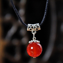 Hot sale red agate seedling silver necklace accessories vintage this year of life women multi-color optional
