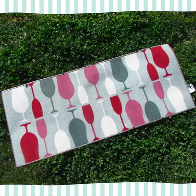 American country European Mediterranean style non-slip mat door mat foot mat floating window mat 50*120 tall foot wine glass