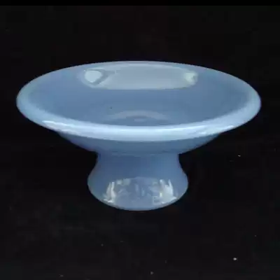 Jingdezhen Cultural Revolution Factory Cargo Ceramic Monochromatic Glaze High Foot Fruit Plate