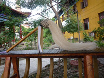 (Genuine ponytail) Authentic White horsetail brushed dust Taiji dust ponytail horse tail Buddha dust true ponytail total length 85CM