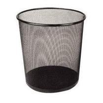 Barbed wire trash can Kitchen office round large wastebasket metal trash can household silver Black