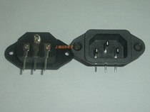 Three-core power cord socket character power socket chassis power socket pure copper 10A bent foot