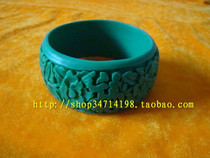 Beijing carved lacquer bracelet extra wide 3 2cm Blessing to the rich peony wishful wedding gift Birthday gift