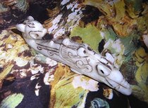 Sky Longoulu] Gauguyu jade old jade chicken bone white dragon head beast body pipa belly string ruyi jade belt buckle