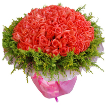 Shanghai Flowers Express Pink Rose 99 Bouquet Shanghai Physical Flower Flower Shop City Flower Festival Flowers