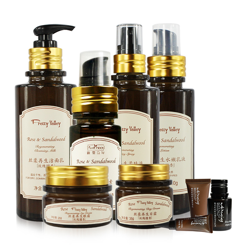 汇美舍 玫瑰檀香丝柔套装 保湿锁水紧致柔肤液洁面乳液面部护理