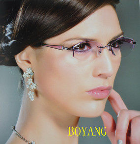 Promotion ~ Yalai Shidai Diamond Glasses 8319 Crystal Diamond Series Alloy Rimless Glasses Sales over Things