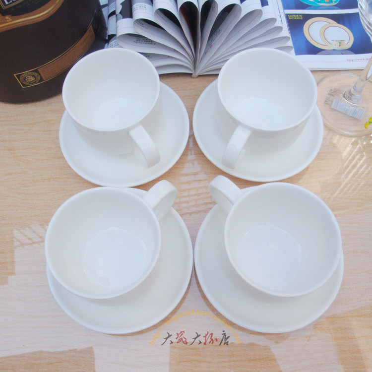 White ceramic coffee cup set simple household small cup dish spoon set European commercial hotel high-end cup