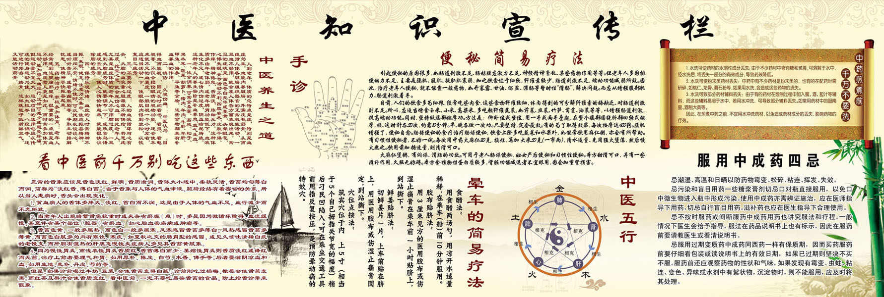 670海报印制展板素材14中医文化知识宣传栏