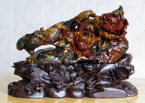 Natural Guilin Chicken Blood Jade Water Material Gold Base Jade Material Jade Carving Fine Ornaments Fengxi Peony
