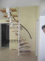 Special price center column rotating household steel wood duplex staircase whole stair rail handrail