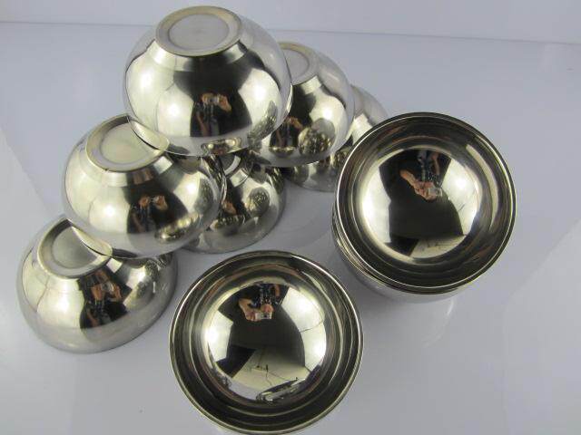 High-grade double layer stainless steel anti-scalding bowl bright light bowl soup bowl Bowl Rice Bowl Heat Insulation Bowl high temperature disinfection