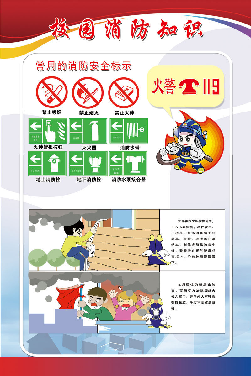 670海报印制展板素材719校园消防安全知识宣传漫画(13)