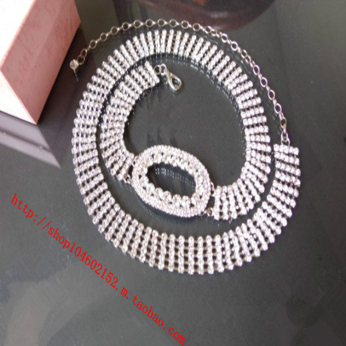 Fashion Versatile Waist Chain Dazzling Flower Rhinestone Decorative Chain With Dress Skirt Belt Belt Waist Decoration