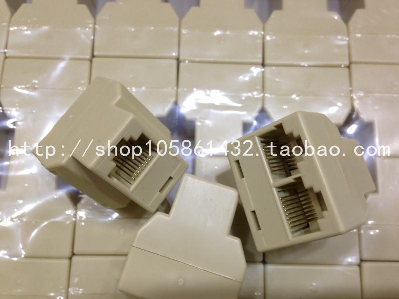 Network line tee head Netcom head RJ45 network tee head Network line connector Network line 1 point 2 adapter
