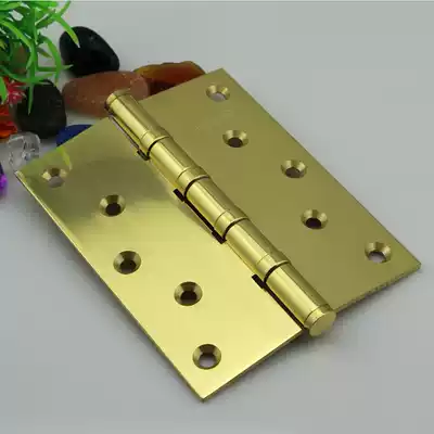 Germany Hongying pure copper 5 inch*4PVD gold thickened and widened all-copper hinge solid wood large door bearing hinge
