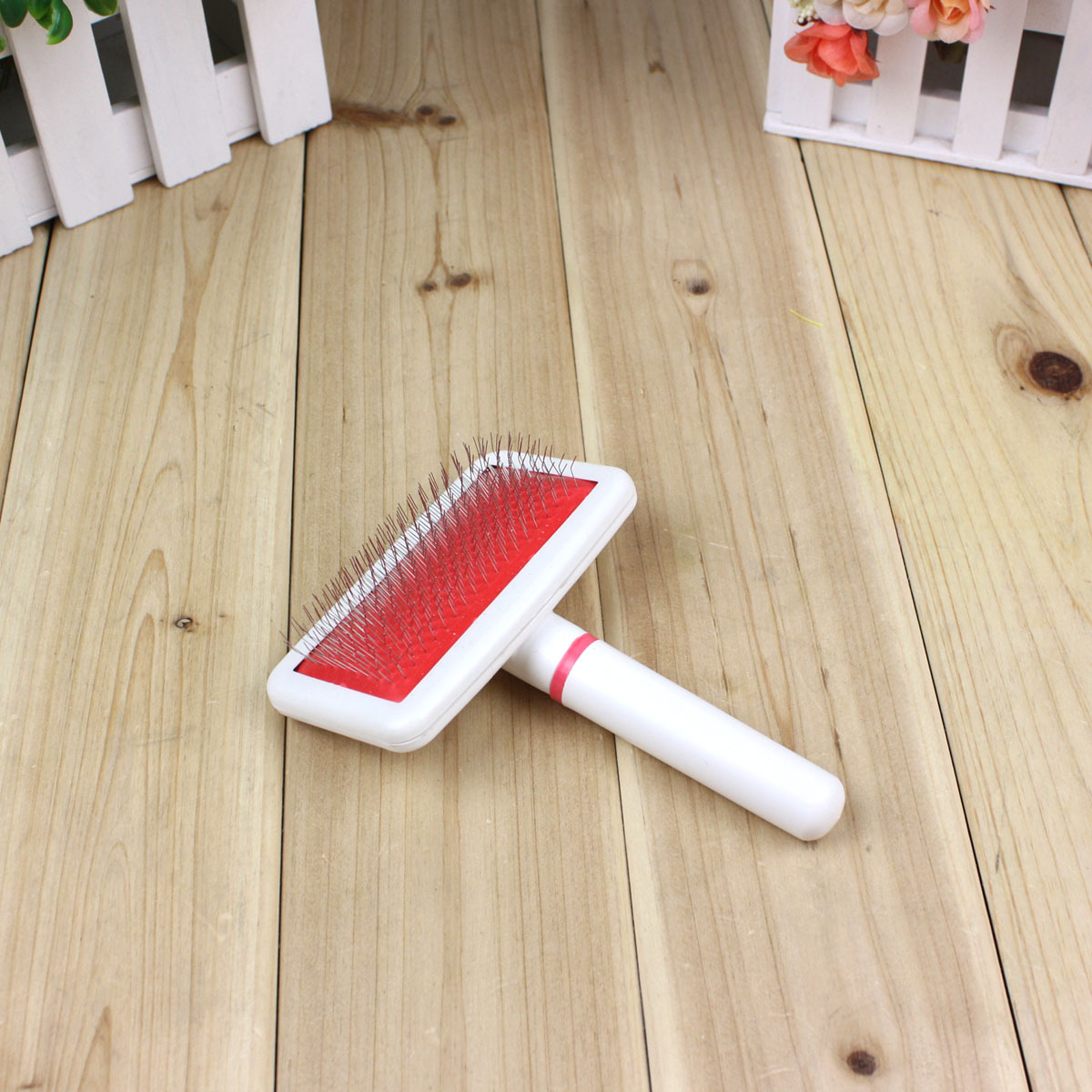 Plastic handle air cushion needle comb pet comb dog cat white planer comb pet brush comb brush