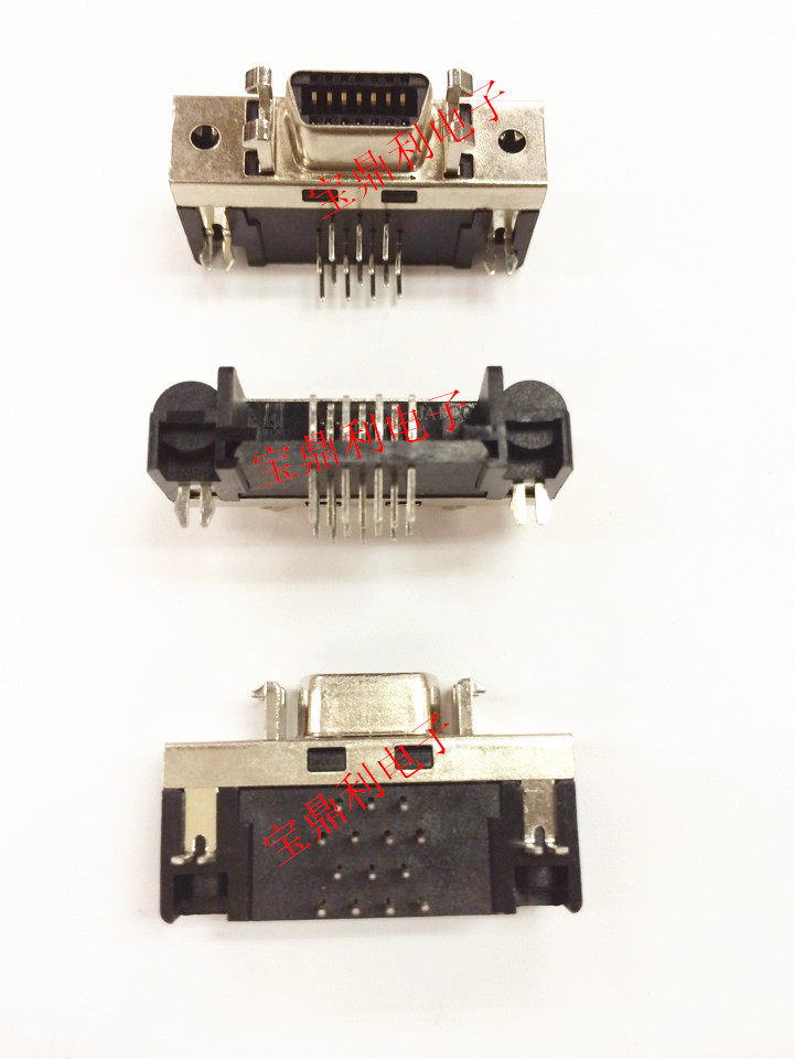 Original fit JAE 906A01-14F1RS bending mother groove with ear SCSI-14P connector connector