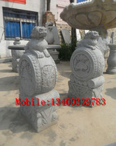 Imitation ancient door mound stone carved door mound green stone sculptures Han white jade stone carved courtyard decorated with stone sculptures 028