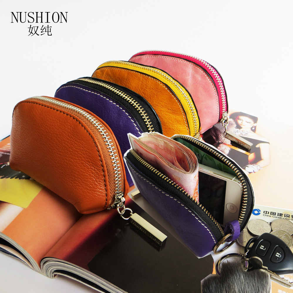 Shell coin purse mobile phone bag slave pure 2019 new cosmetic bag leather key bag leather coin