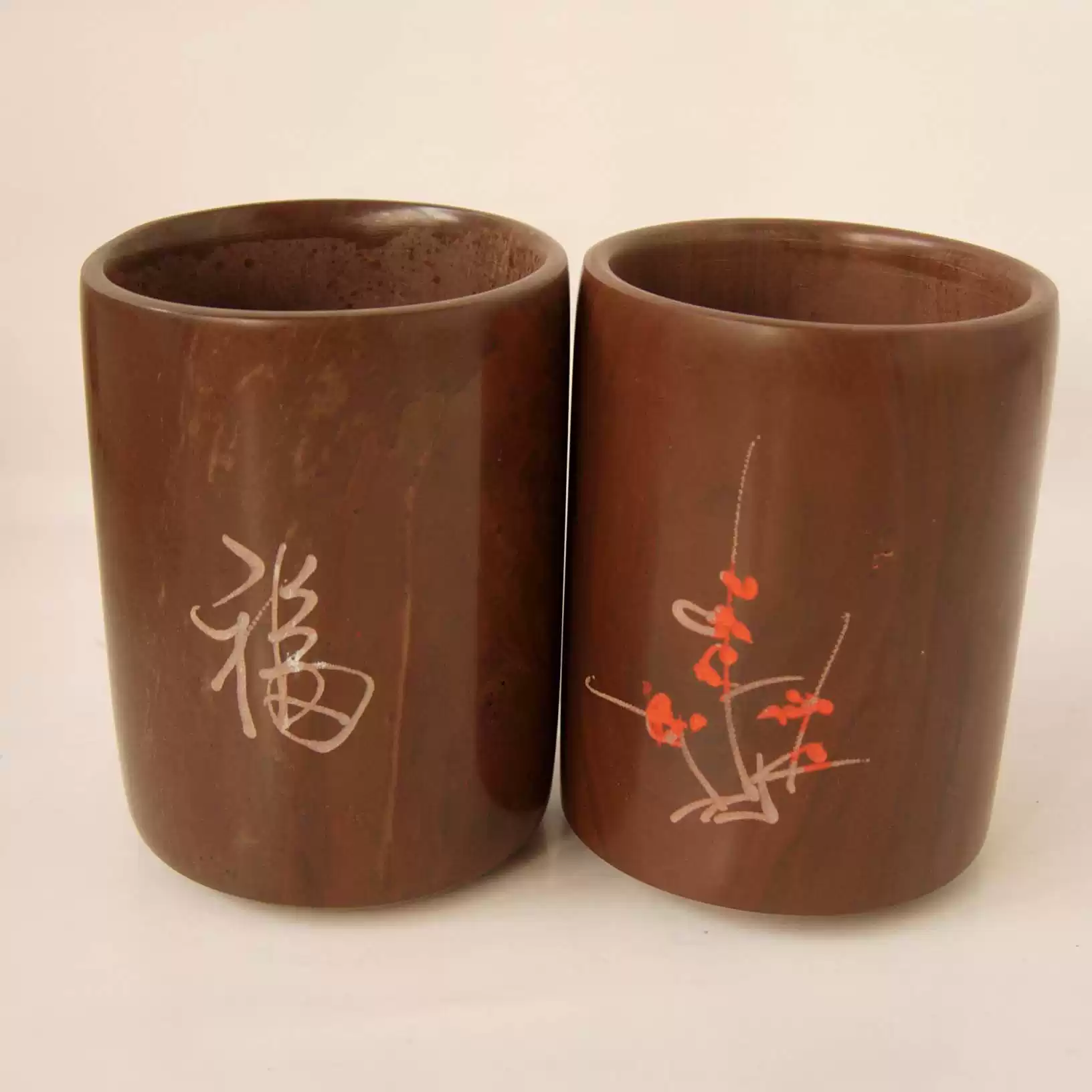 清仓天然木鱼石保健杯夫妻对杯/木鱼石对杯子／木鱼石啤酒杯-淘宝Taobao