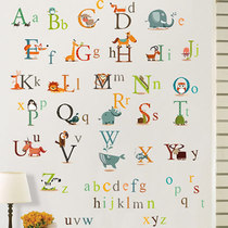 Removable Wall Sticker Letter Animal Cartoon Nursery Bedroom Background Wall Removable Sticker Poster