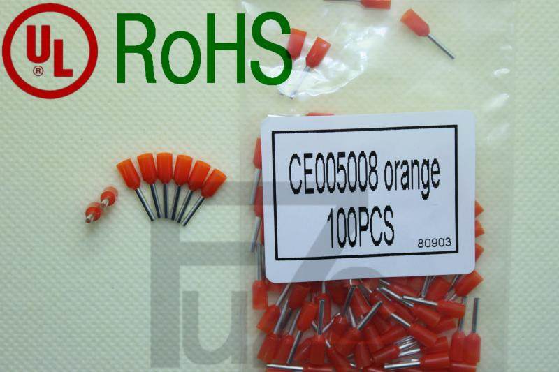 Tube terminals CE005008 Terminal blocks Pin E0508 0.5 square orange